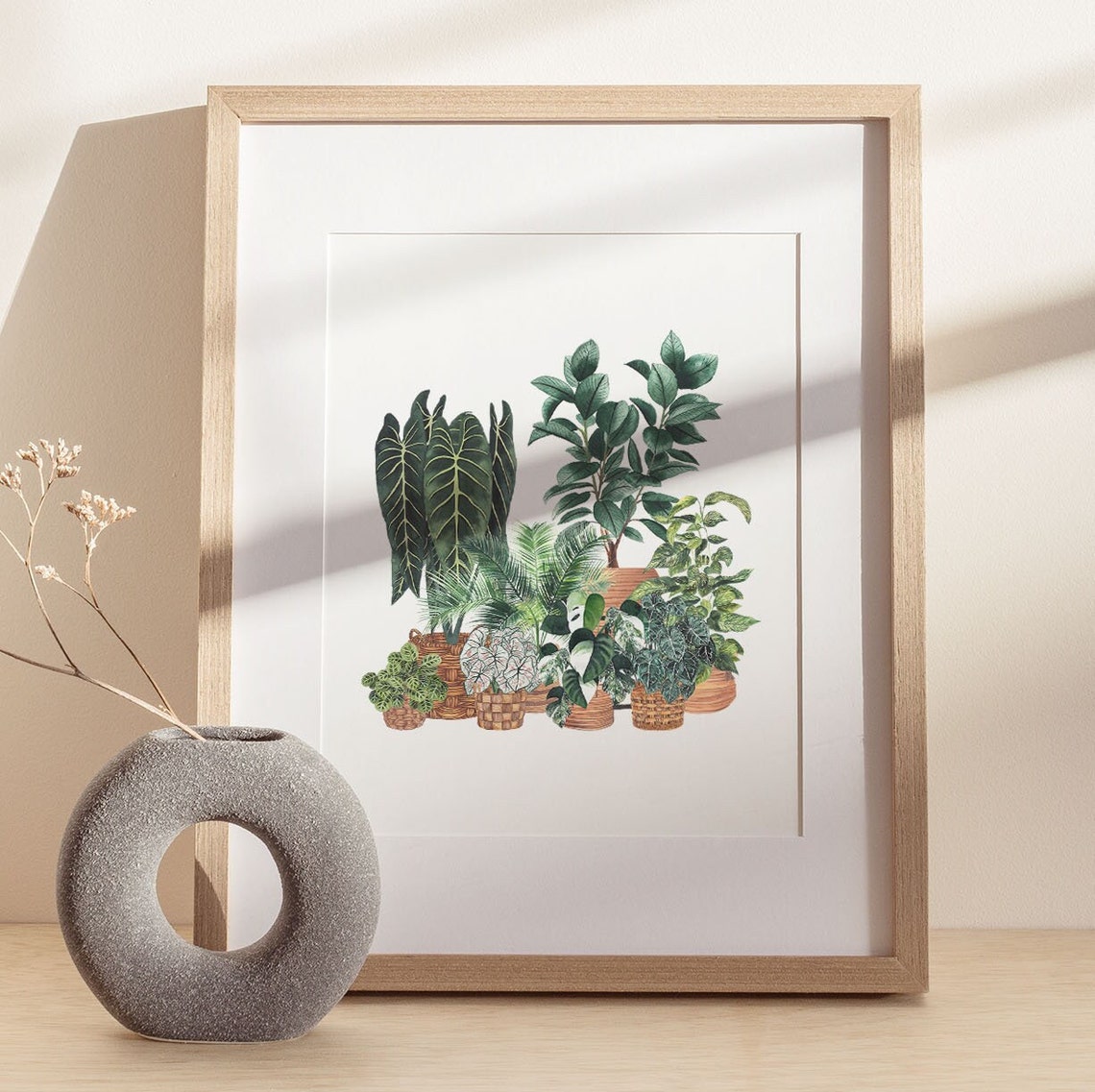 Veined Anthurium Fiddle Fig Watercolor Botanical Houseplant Poster - Image 2