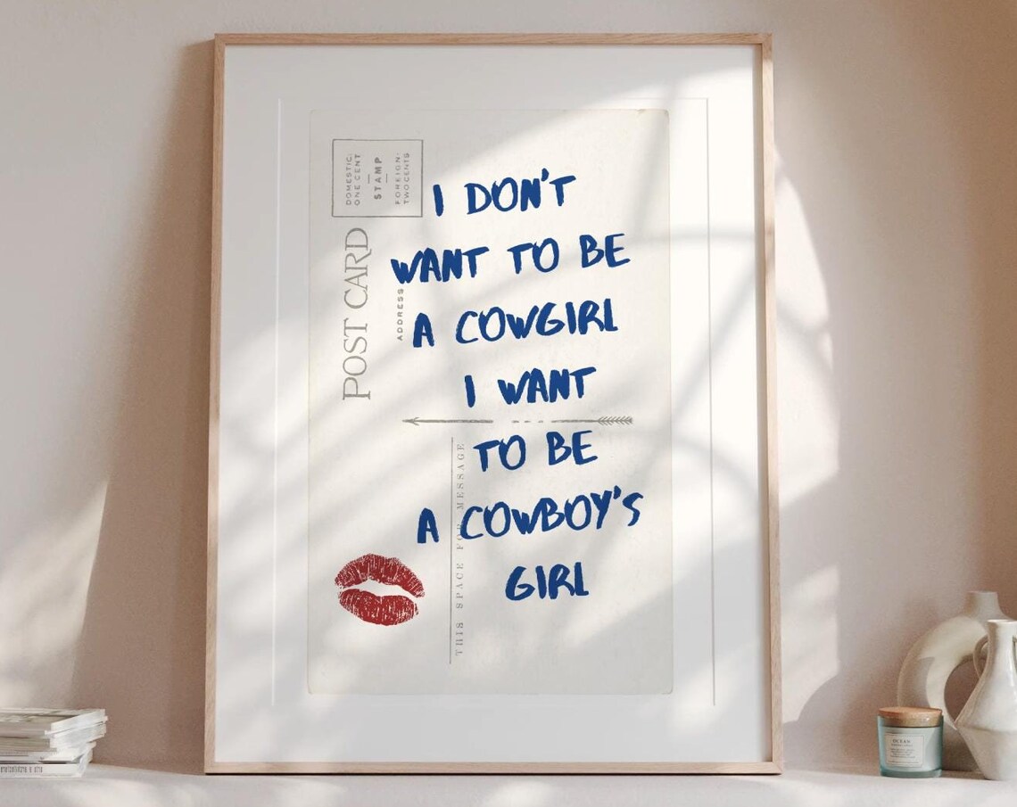 Coastal Cowgirl Postcard Wall Art Coastal Beach Love Letter Surfs Up Wall Decor Cowboy Like Me Meet Me At The Beach Lake House Coquette