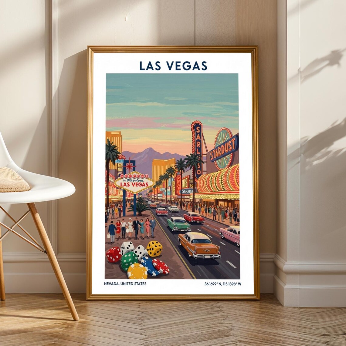 Las Vegas Nevada Retro Strip Casino Signs Vintage Travel Poster