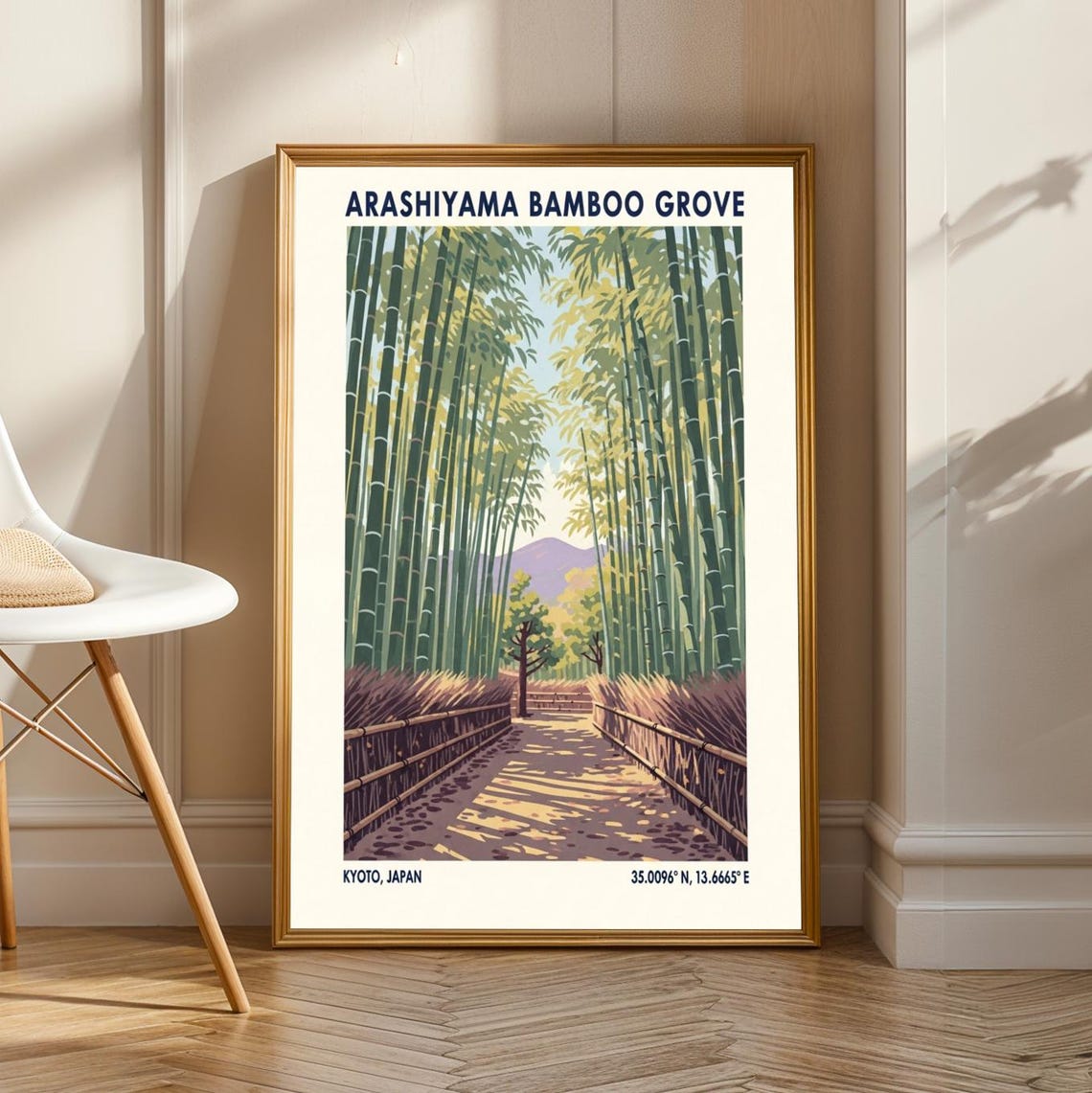 Arashiyama Bamboo Grove Kyoto Forest Path Japan Travel Poster