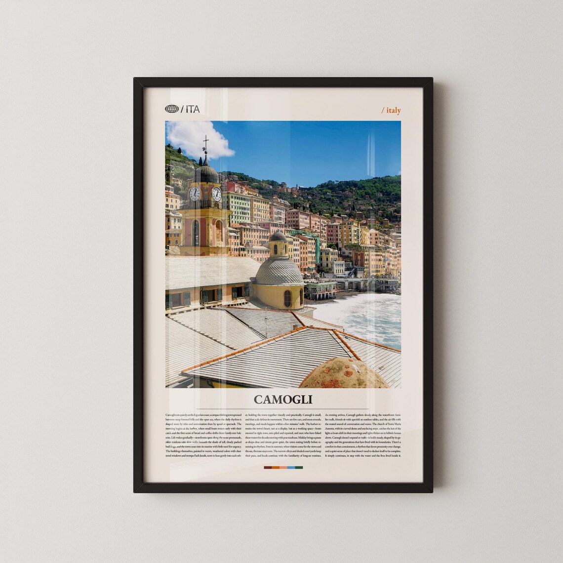 Camogli Italy Ligurian Coastal Village Harbor Photography Poster