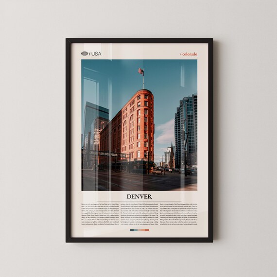 Denver Colorado Downtown Skyline Red Brick Building Photo Poster