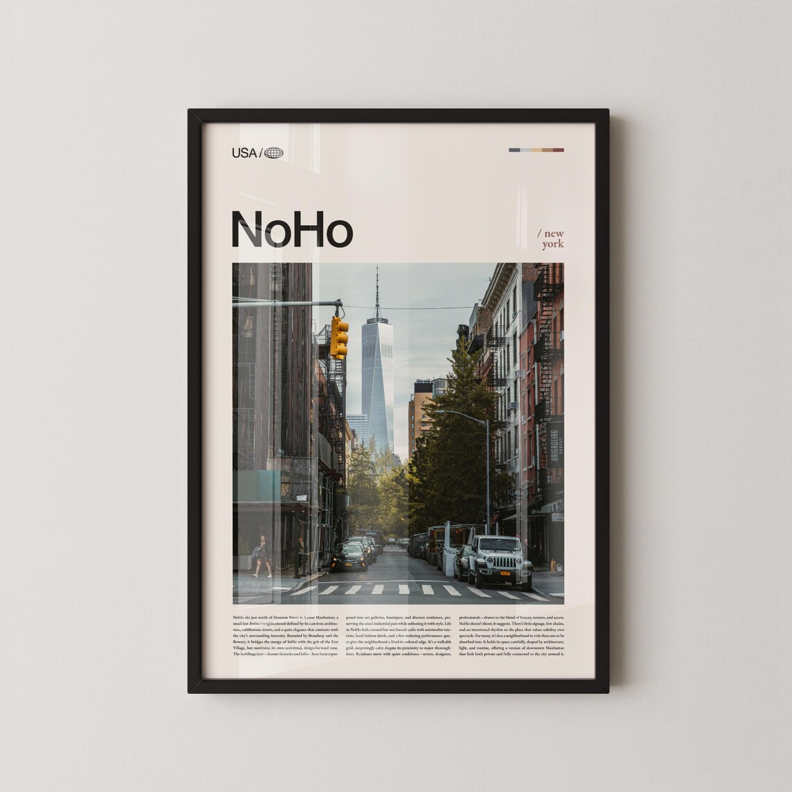 NoHo New York City Street Bold Serif Title Photo Travel Poster