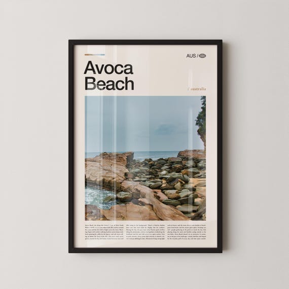 Avoca Beach Print Wall Art Poster Photography Australian Coastline Surf Decor