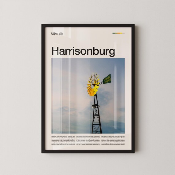 Harrisonburg Virginia Windmill Farmers Market Countryside Poster