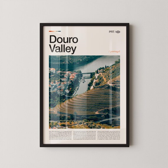 Douro Valley Portugal Terraced Vineyard Riverside Photo Travel Poster
