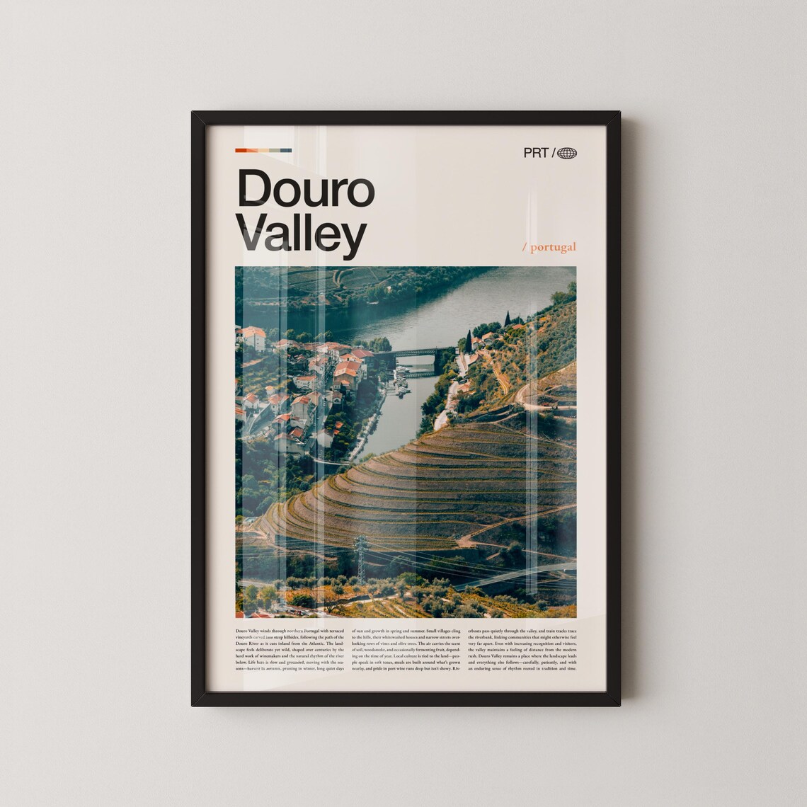 Douro Valley Portugal Terraced Vineyard Riverside Photo Travel Poster