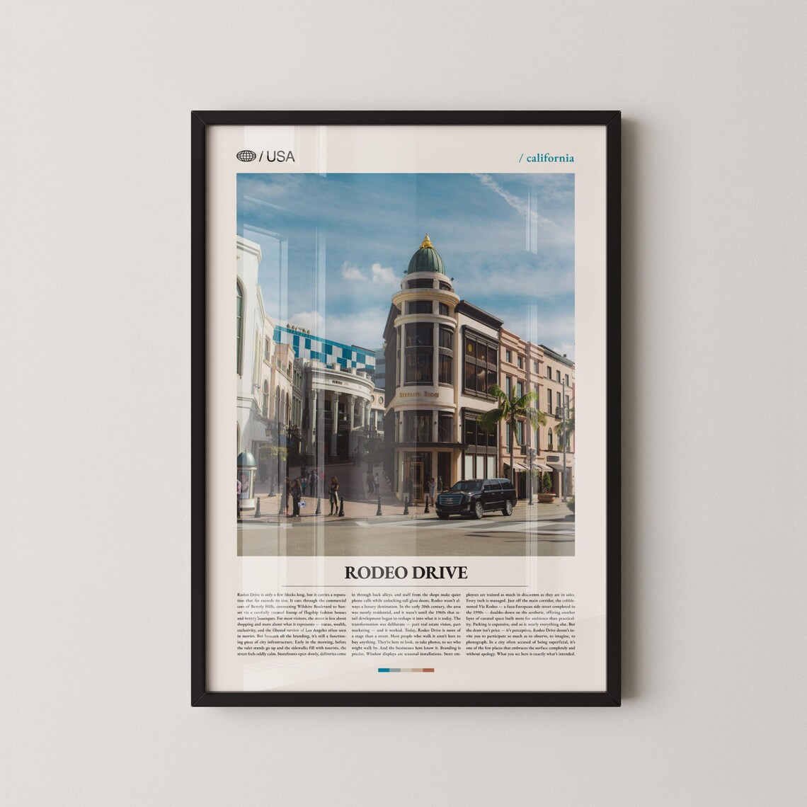 Rodeo Drive Beverly Hills Luxury Shopping Street Travel Poster