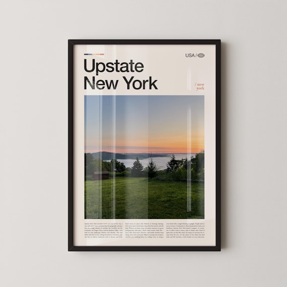 Upstate New York Lake Sunrise Rolling Hills Landscape Photo Poster