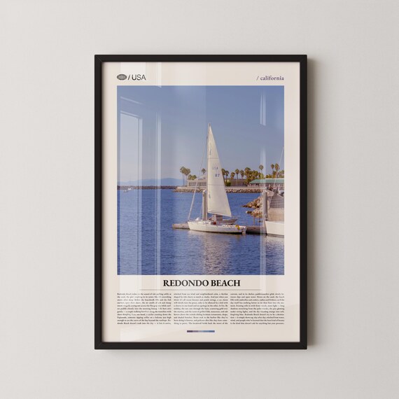 Redondo Beach Sailboat Marina Palm Trees California Photo Poster