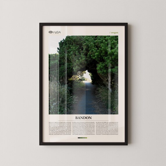 Bandon Oregon Coastal Forest Trail USA Travel Photo Art Poster