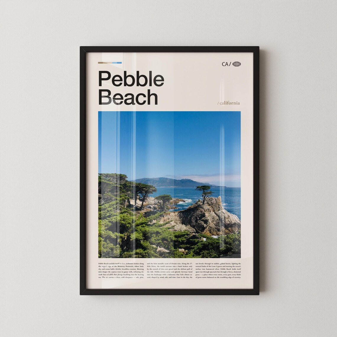 Pebble Beach California Cypress Rock Ocean View Photo Poster