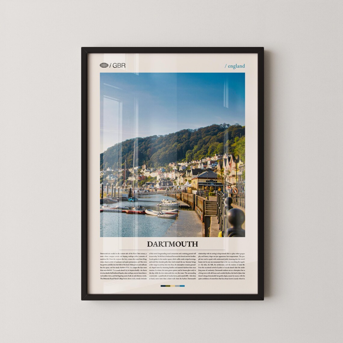 Dartmouth England Harbour Town River Photo Vintage Travel Poster