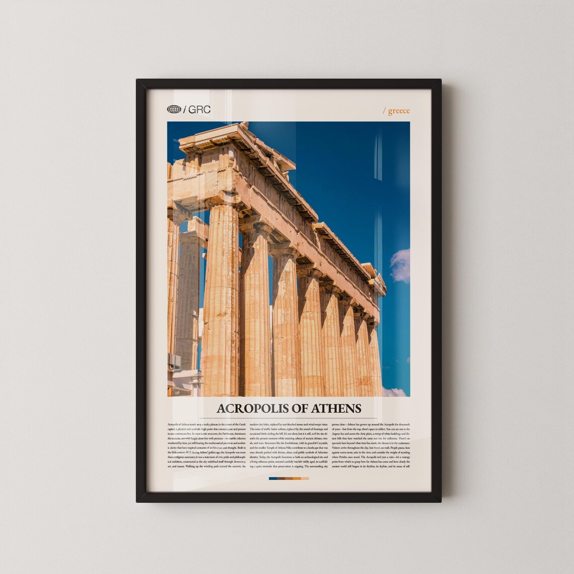 Acropolis of Athens Greece Golden Columns Photography Travel Poster