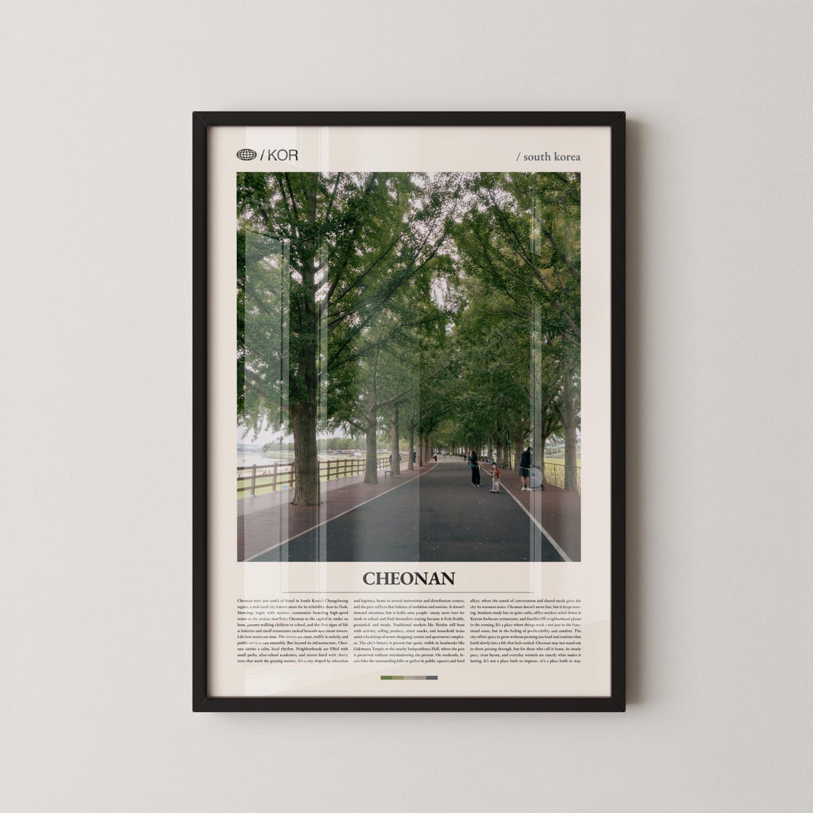 Cheonan South Korea Tree Lined Avenue Photography Travel Poster