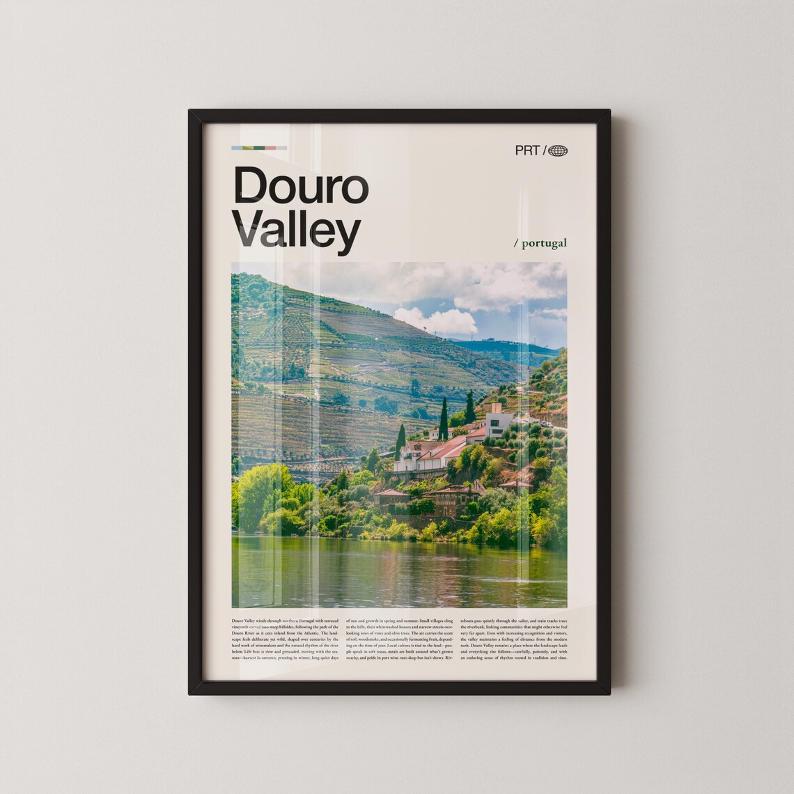 Douro Valley Portugal Riverside Village Church Terraces Poster