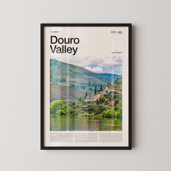 Douro Valley Portugal Riverside Village Church Terraces Poster