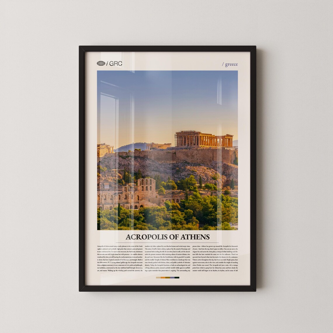 Acropolis of Athens Hill Sunset Wide View Photography Travel Poster