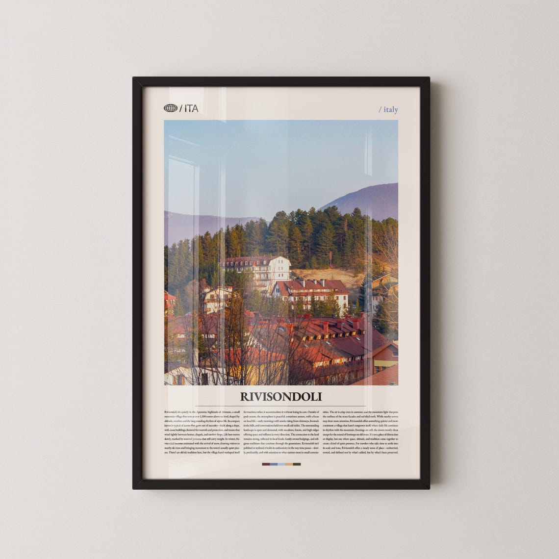 Rivisondoli Mountain Village Red Roofs Abruzzo Italy Travel Poster
