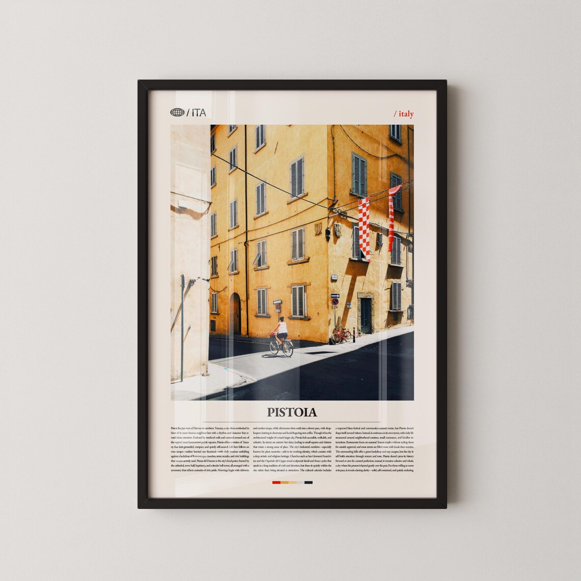 Pistoia Italy Sunlit Street With Cyclist Travel Photo Poster