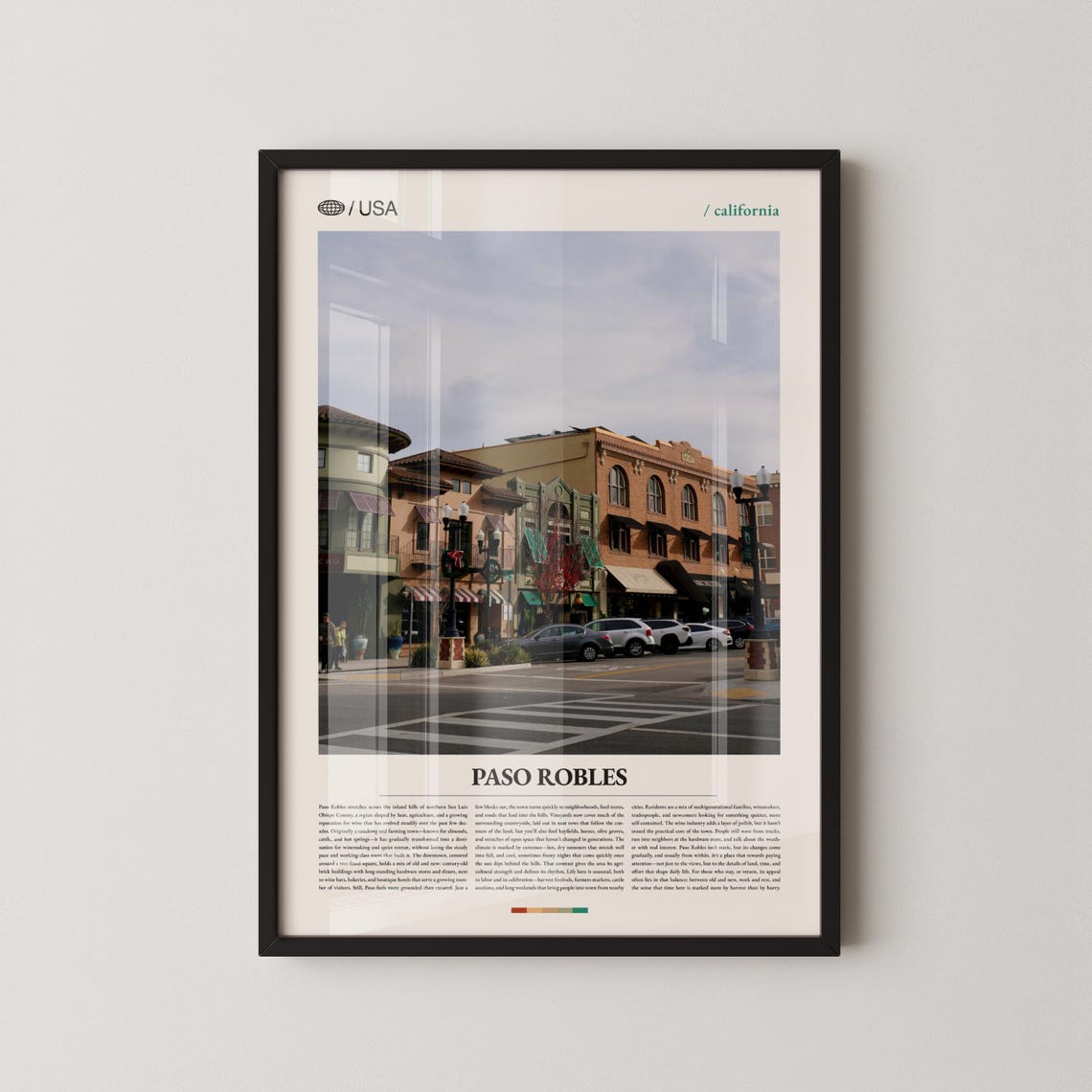 Paso Robles California Main Street Architecture Travel Poster
