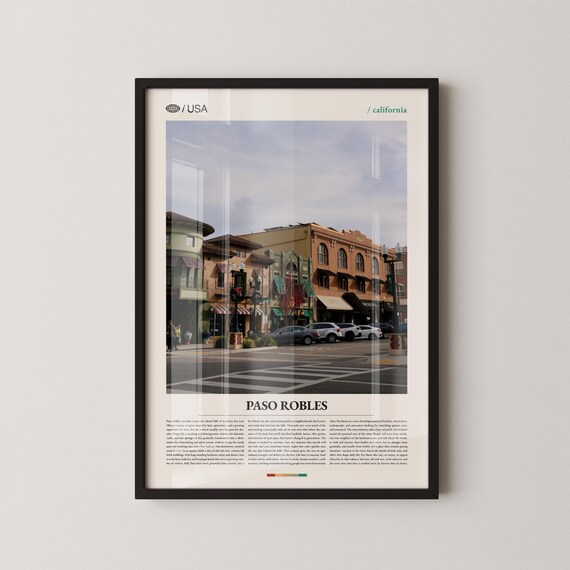 Paso Robles California Main Street Architecture Travel Poster