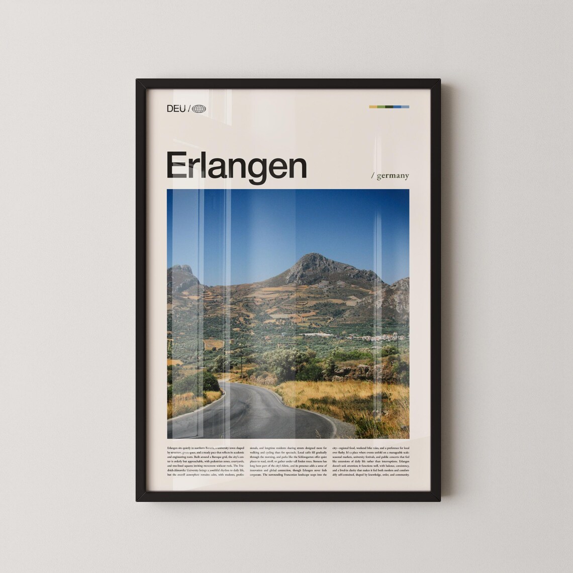 Erlangen Germany Mountain Road Scenic Travel Photography Poster