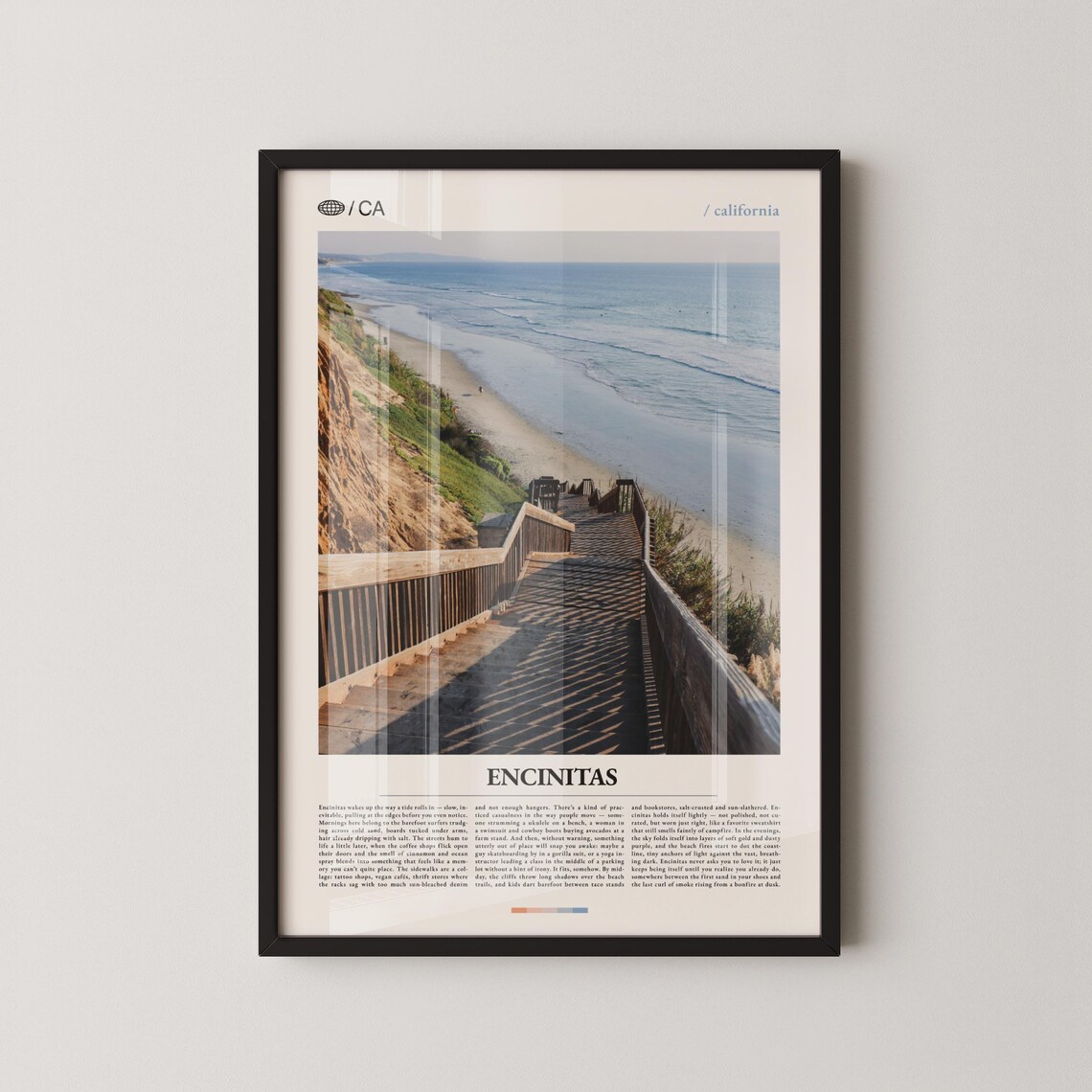Encinitas Cliff Stairway to the Beach California Photo Print