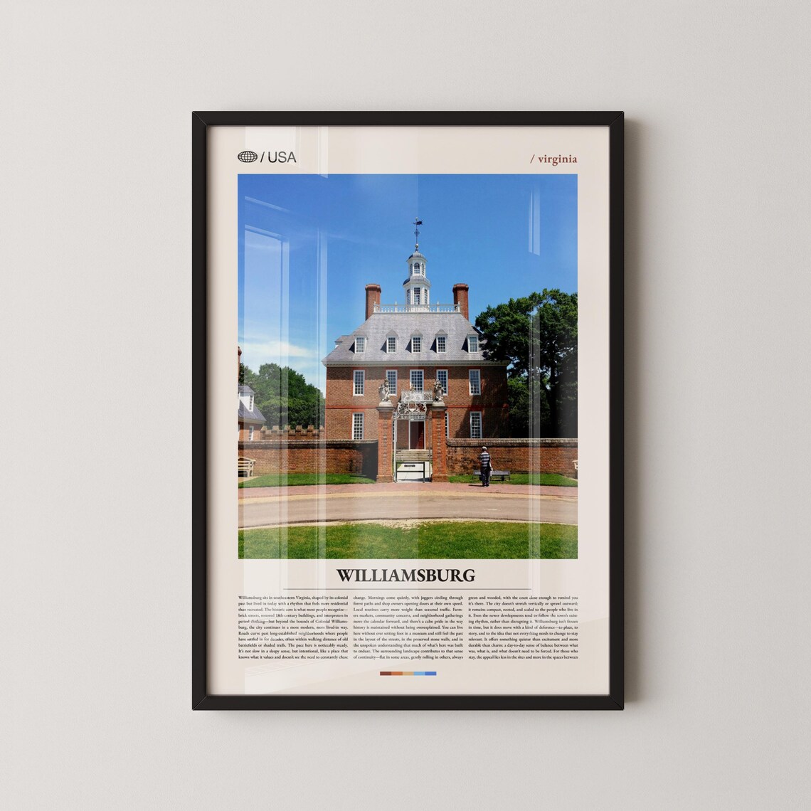 Williamsburg Virginia Historic Colonial Brick Hall Photo Poster