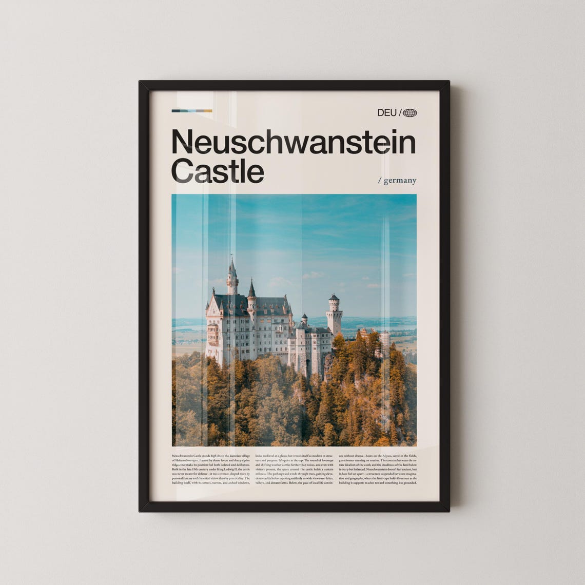 Neuschwanstein Castle Travel Poster Bavarian Germany Photography Art