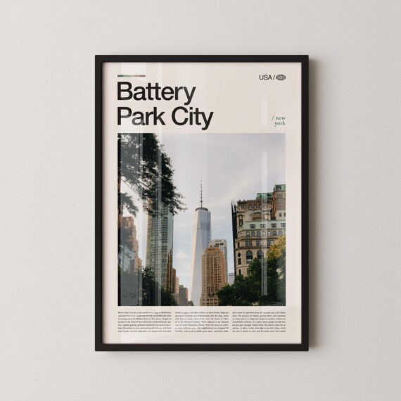 Battery Park City Daytime Photo With One World Trade Center Poster