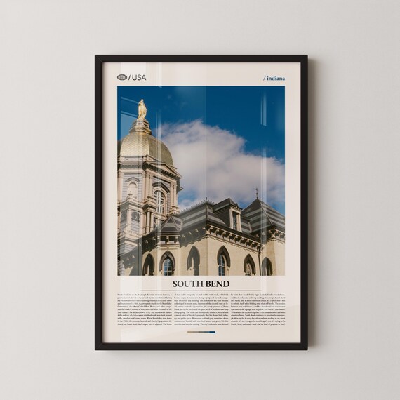 South Bend Indiana Golden Dome Historic Landmark Photography Poster