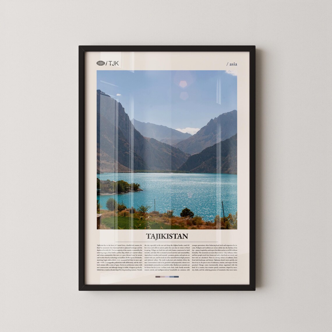 Tajikistan Sparkling Turquoise Alpine Lake Mountain Peaks Poster