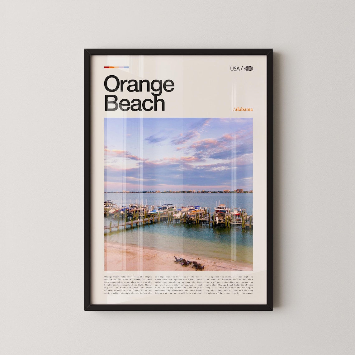 Orange Beach Alabama Marina Golden Hour Beach Photo Travel Poster