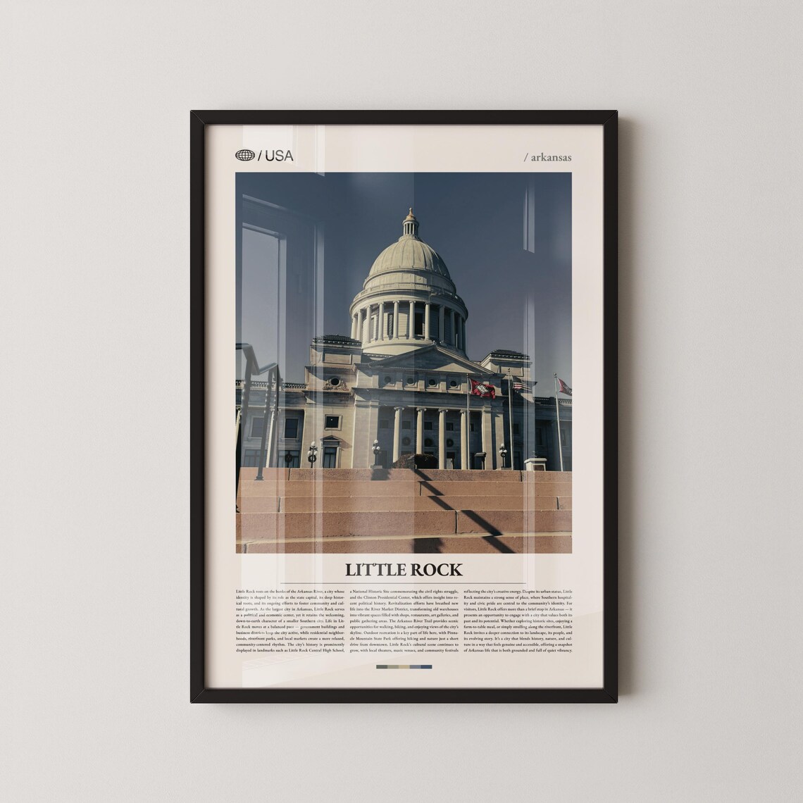 Little Rock Arkansas State Capitol Dome Historic Travel Photo Poster