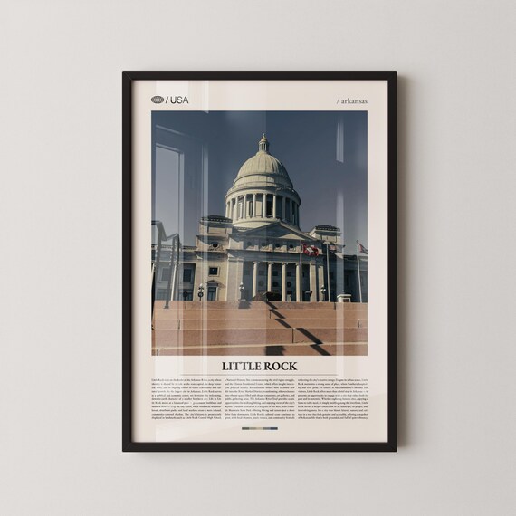 Little Rock Arkansas State Capitol Dome Historic Travel Photo Poster