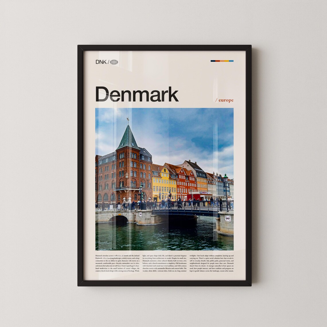 Denmark Nyhavn Harbour Colorful Waterfront Houses Photo Travel Poster