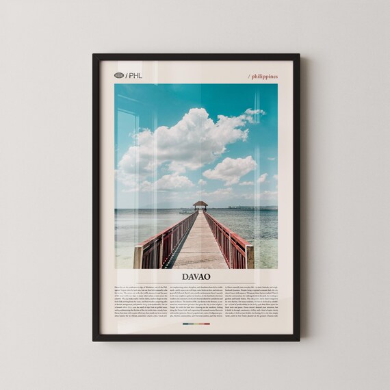 Davao Philippines Seaside Pier City Photography Travel Poster