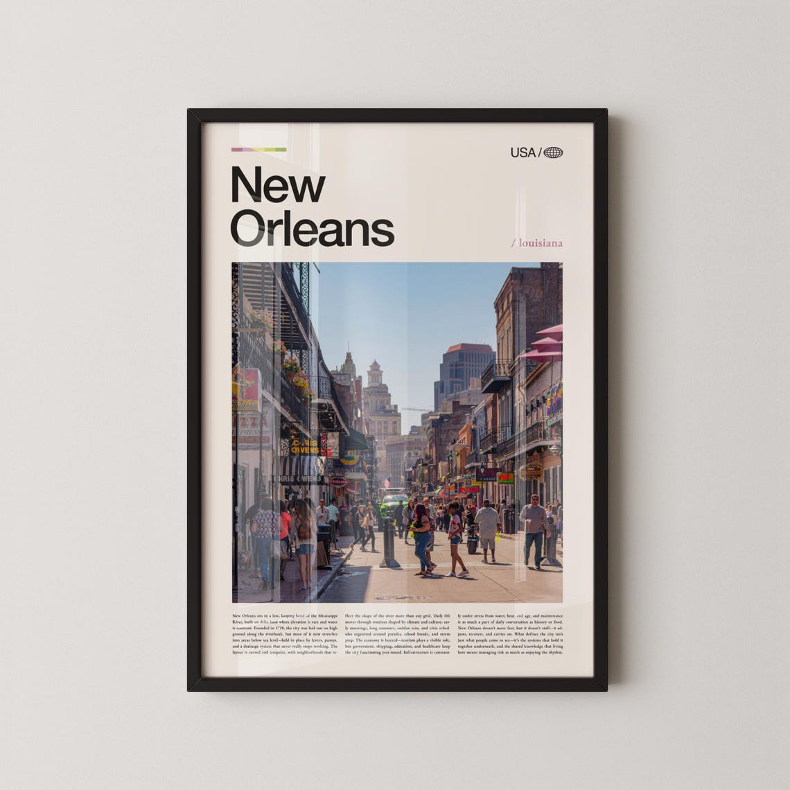 New Orleans Print Louisiana Wall Art Poster French Quarter Photo Southern City Decor Urban Landscape