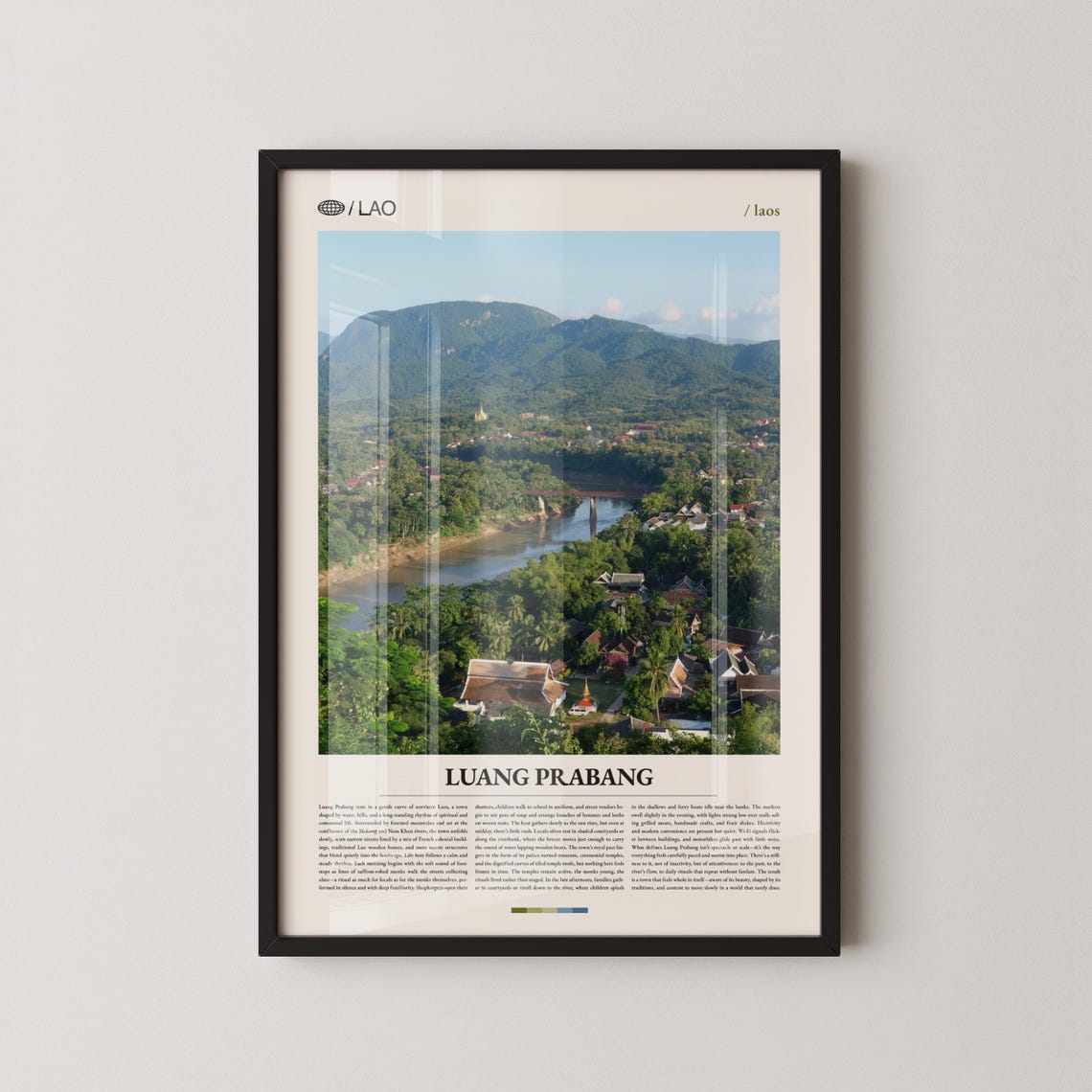 Luang Prabang Laos Mountain Valley Aerial Photography Poster
