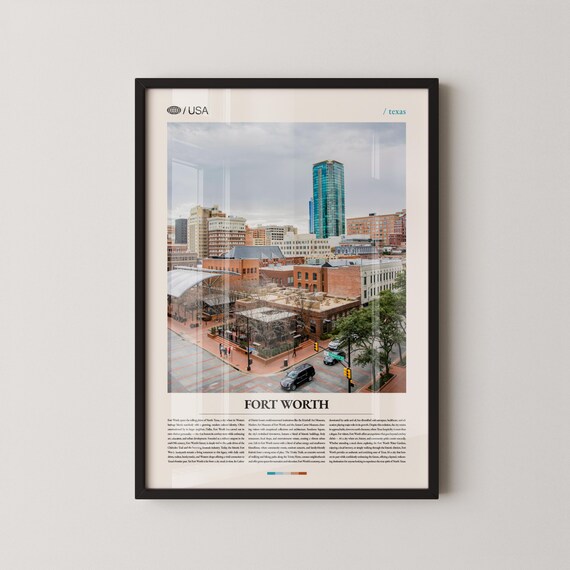 Downtown Fort Worth Texas Cityscape Photography Travel Poster