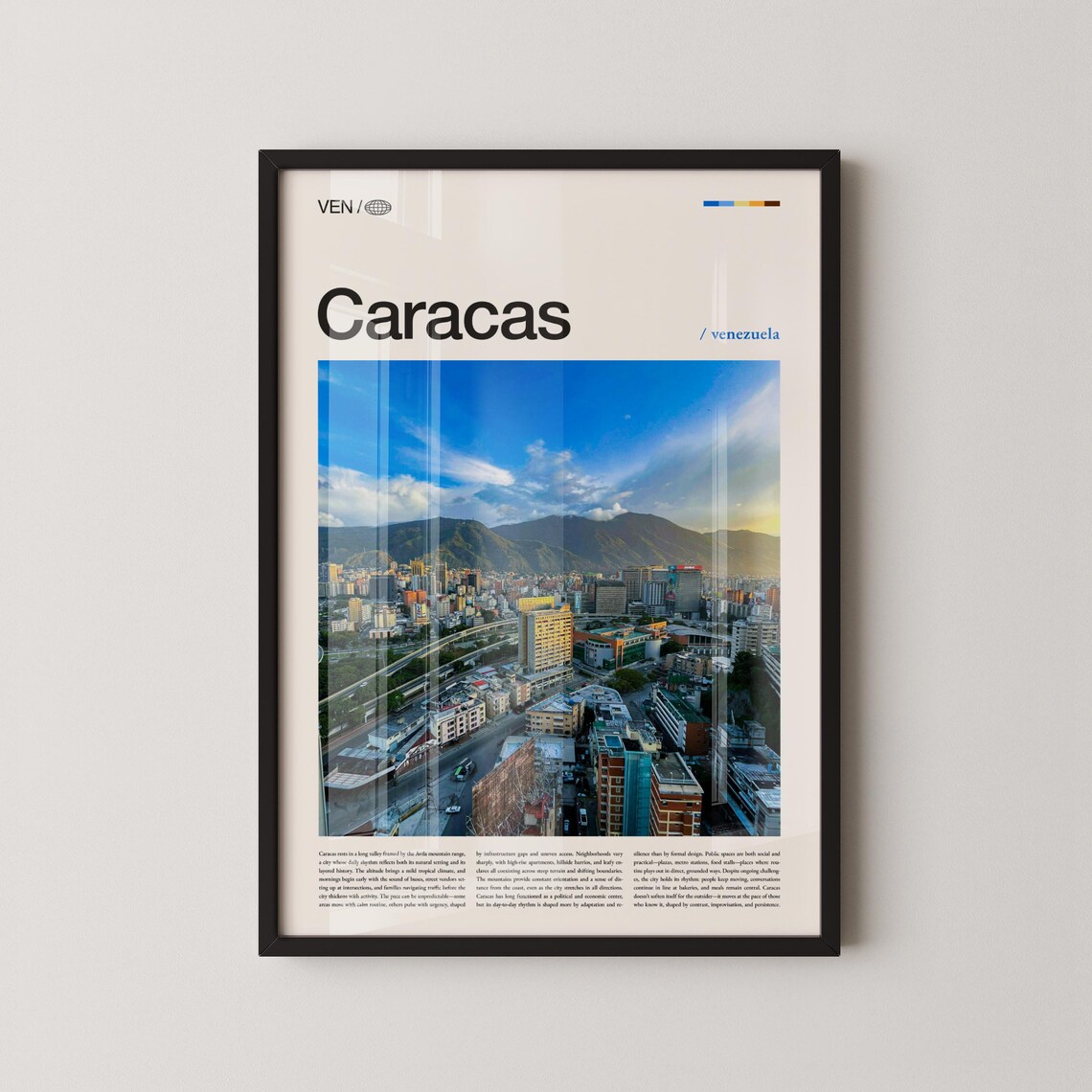 Caracas Venezuela Cityscape Avila Mountain Aerial Photo Poster