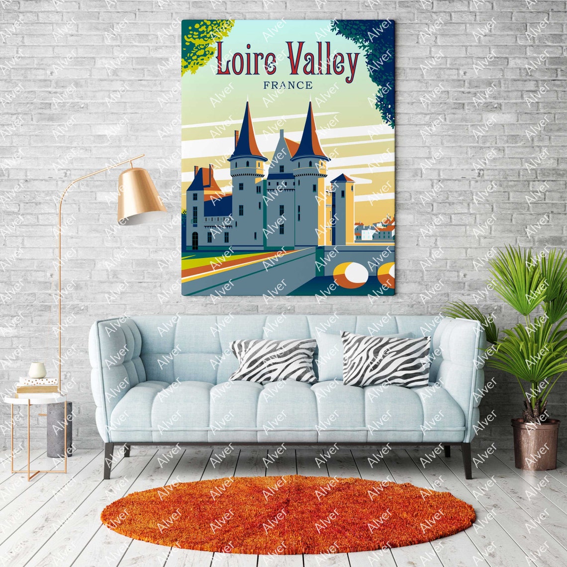 Loire Valley Poster France Poster France Travel Print French Wall Art Retro Style Poster Unframed - Image 2