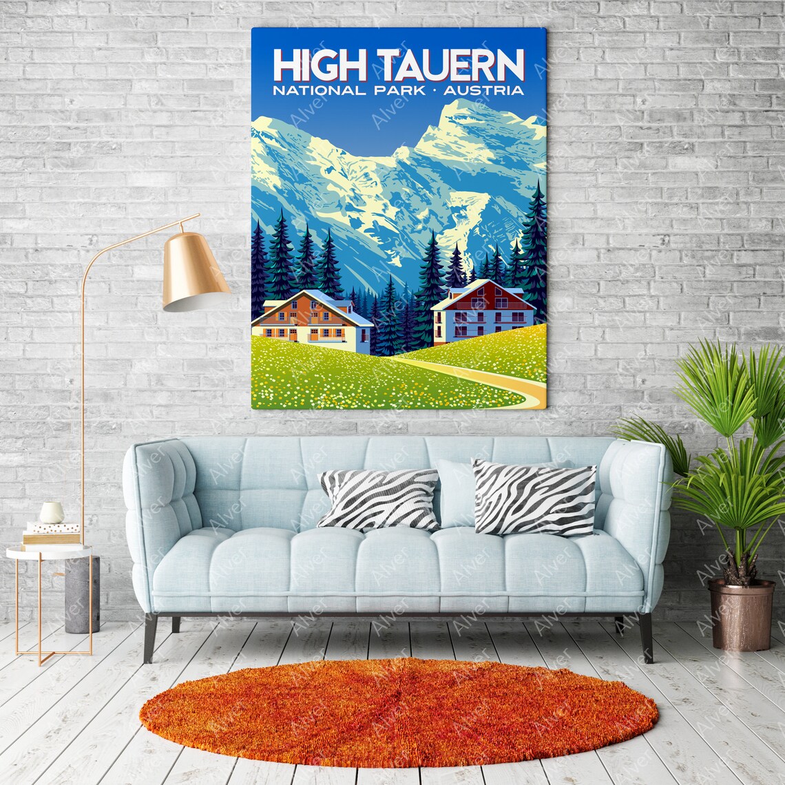 High Tauern National Park Austria Alpine Peaks Retro Travel Poster - Image 2