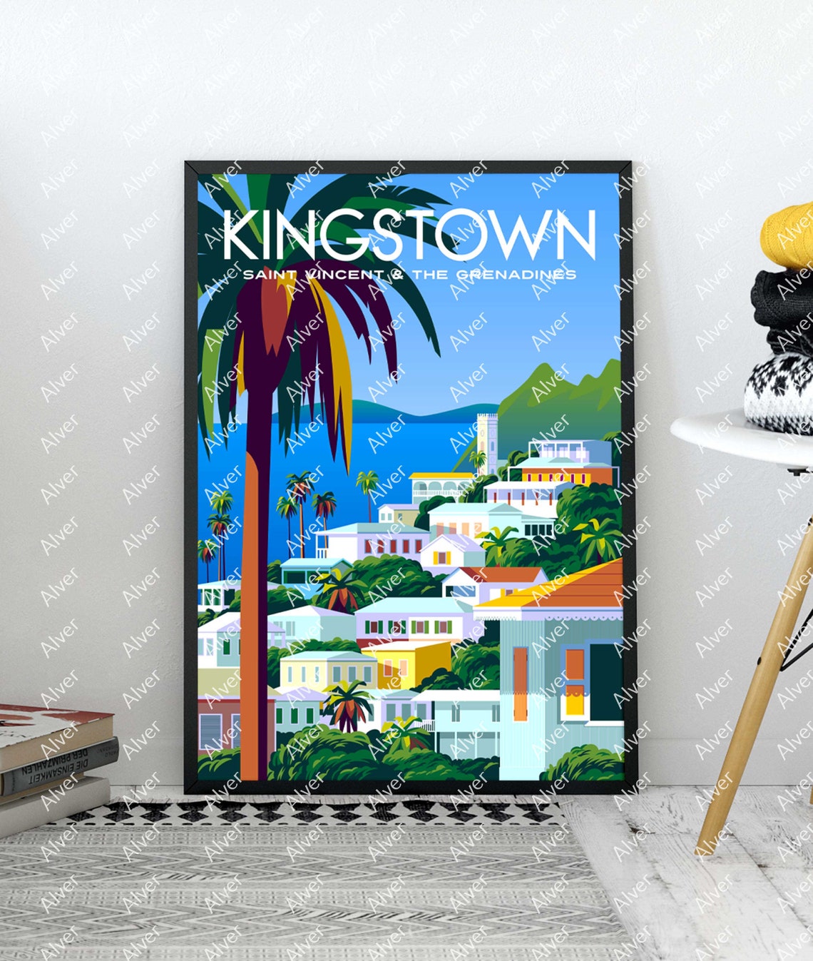 Kingstown Saint Vincent Grenadines Caribbean Harbor Town Poster - Image 2