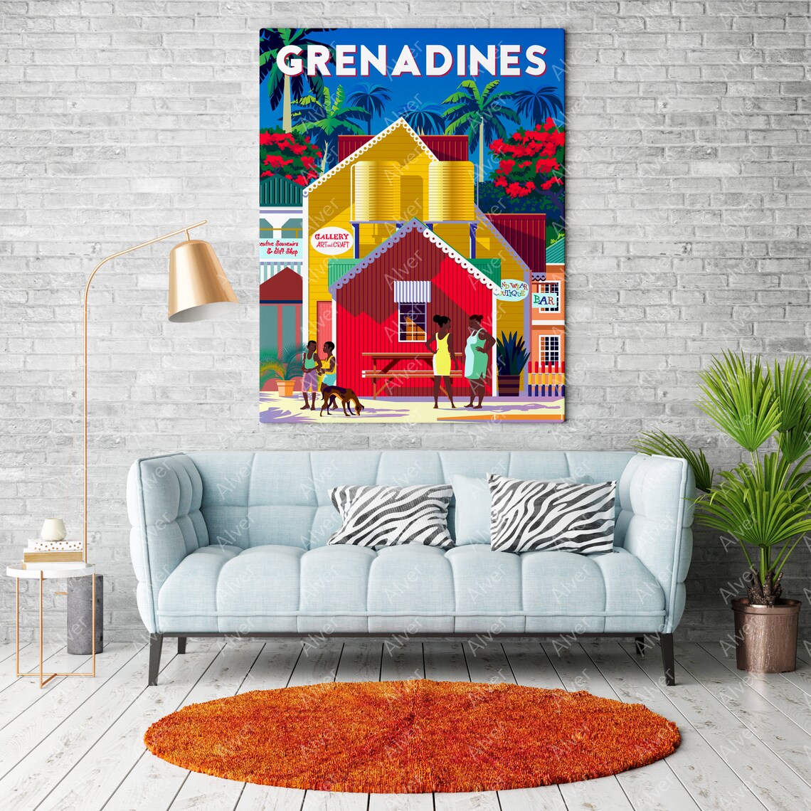 Caribbean Poster Grenadines Poster Tropical Travel Print Caribbean Wall Art Unframed - Image 2