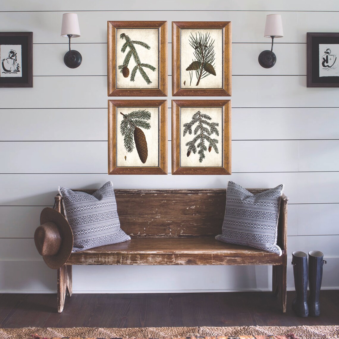 Vintage Pine Cone Rustic Nature Art Print - Image 3