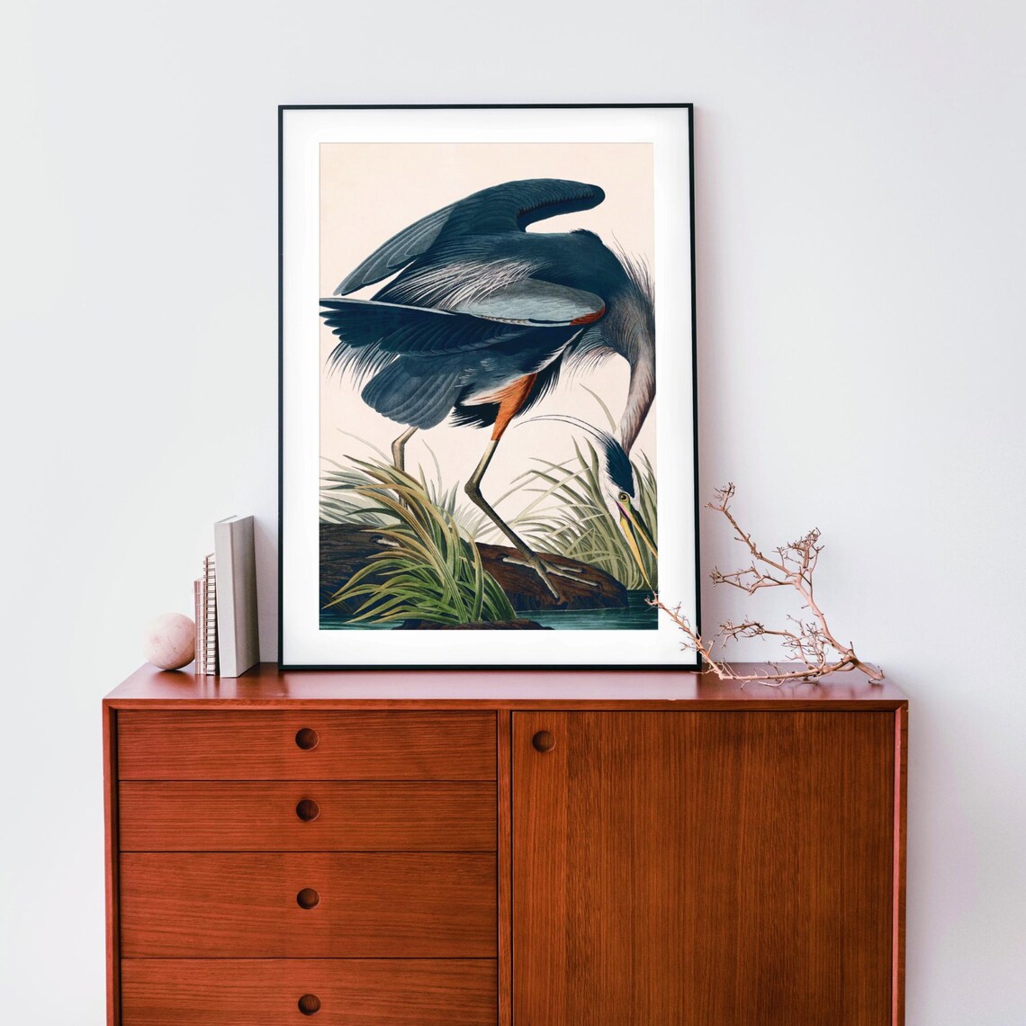Great Blue Heron Audubon Vintage Coastal Art Print - Image 3