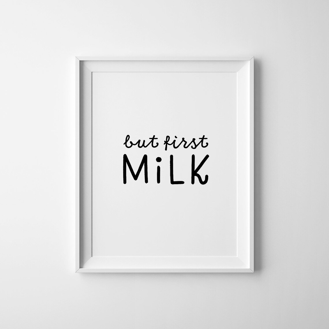 But First Milk Nursery Sign Minimalist Baby Shower Gift Idea Poster - Image 2