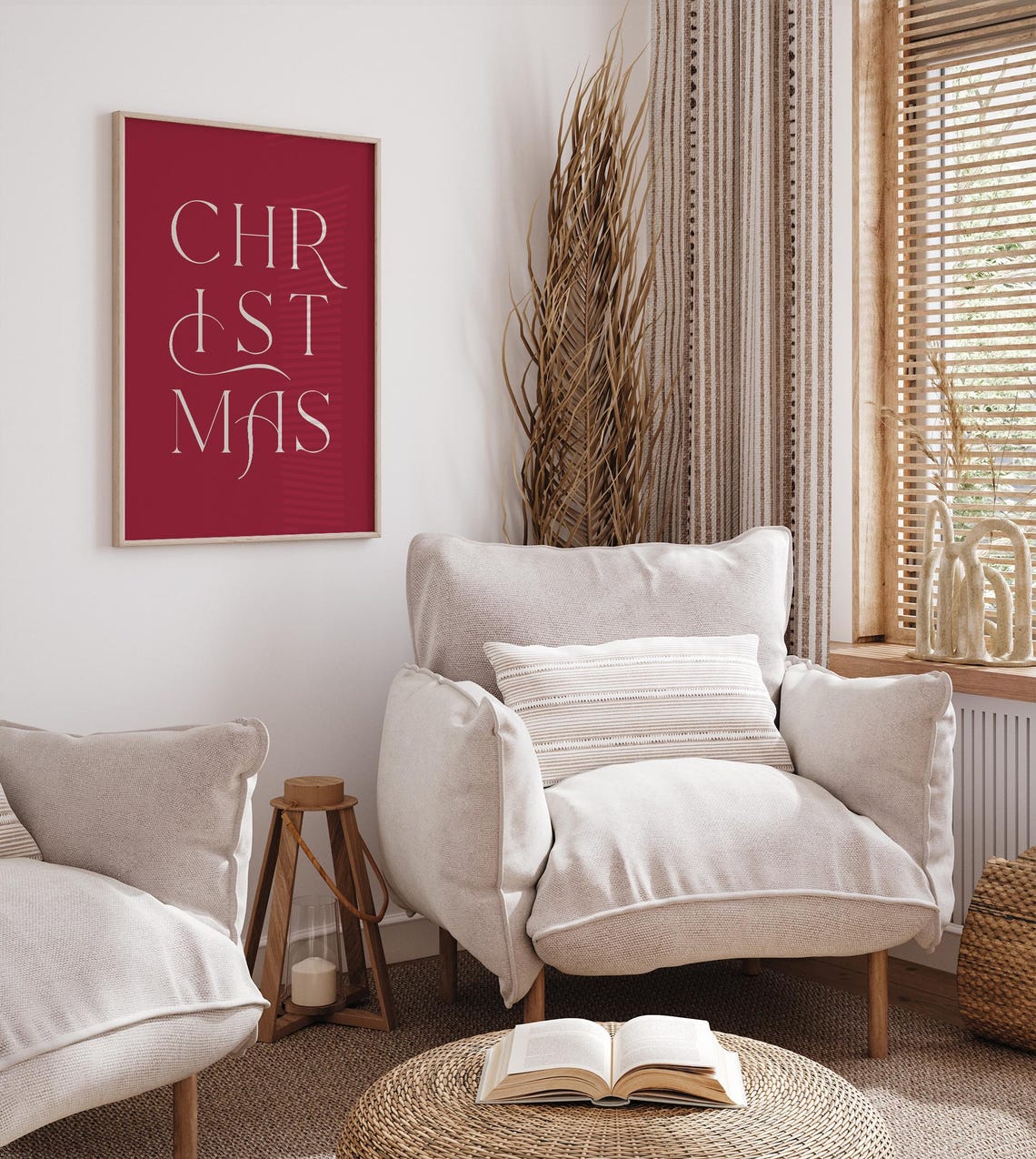 Christmas Red Typography Elegant Holiday Decor Festive Season Poster - Image 2